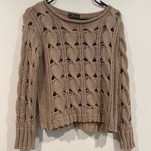 One A Light Brown Knit Long Sleeve Sweater - Size XS